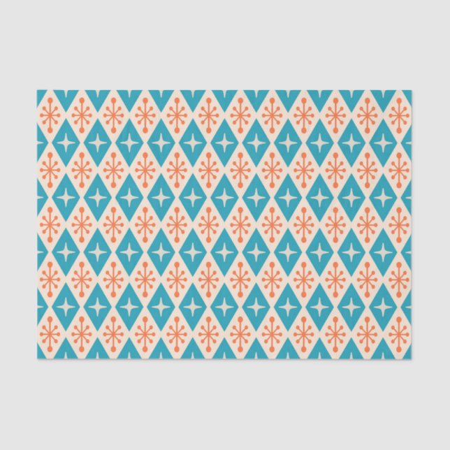Mid-Century Modern Starburst Pattern Tissue Paper (Front)