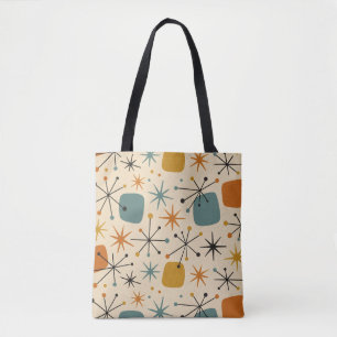 Mid Century Modern Starburst Pattern Tote Bag