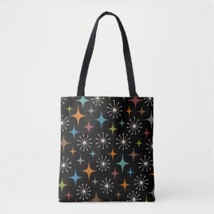 Mid Century Modern Starburst Pattern Tote Bag