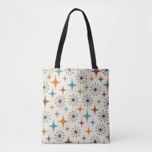 Mid Century Modern Starburst Pattern Tote Bag