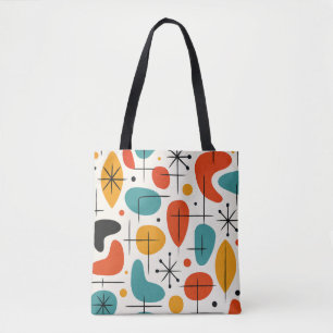 Mid Century Modern Starburst Pattern Tote Bag
