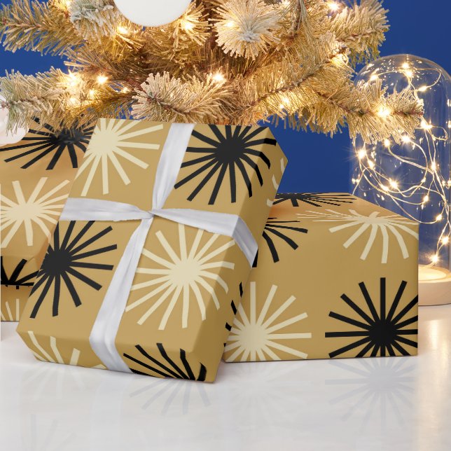Mid Century Modern Starburst Pattern Wrapping Paper (Holidays)