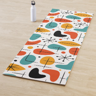 Mid Century Modern Starburst Pattern Yoga Mat