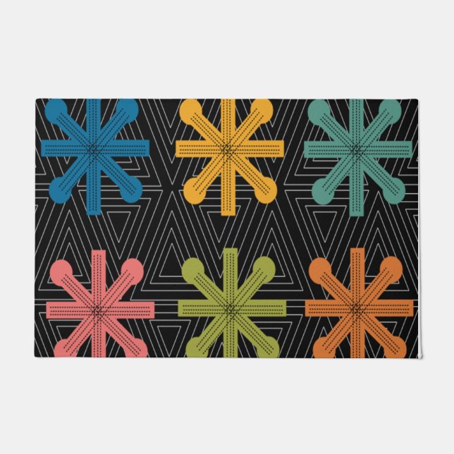 Mid-Century Modern Starburst Quilt  Doormat (Front)
