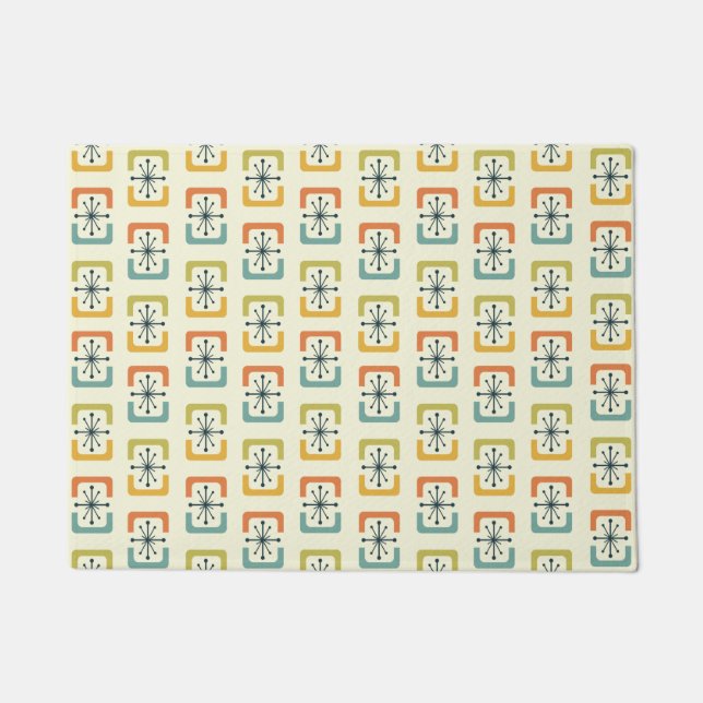 Mid Century Modern Starburst Shells Doormat (Front)