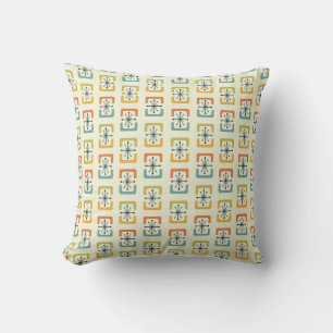 Mid Century Modern Starburst Shells Throw Pillow