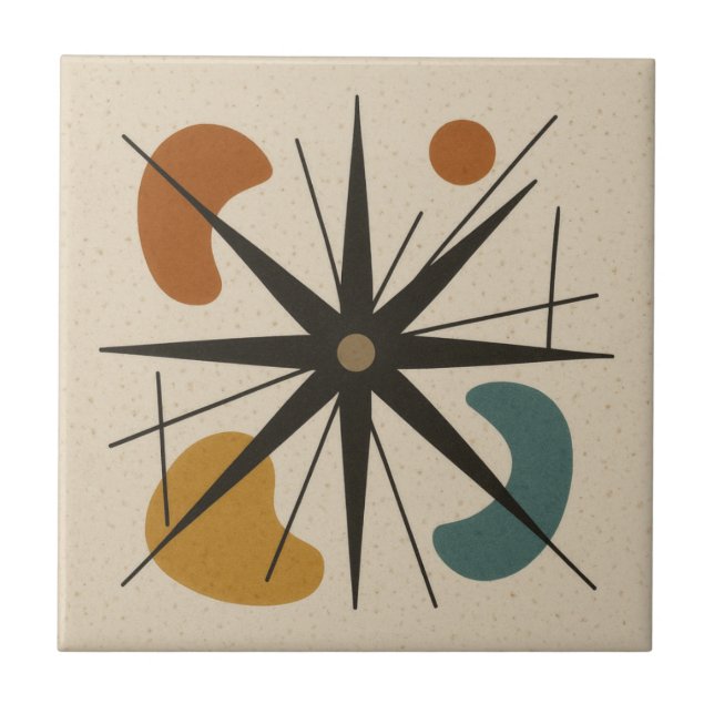 Mid Century Modern Starburst Tile (Front)
