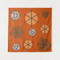 Mid Century Modern Starbursts Burnt Orange