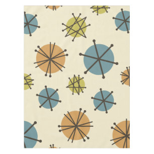 Mid Century Modern Starbursts Multicolored Tablecloth