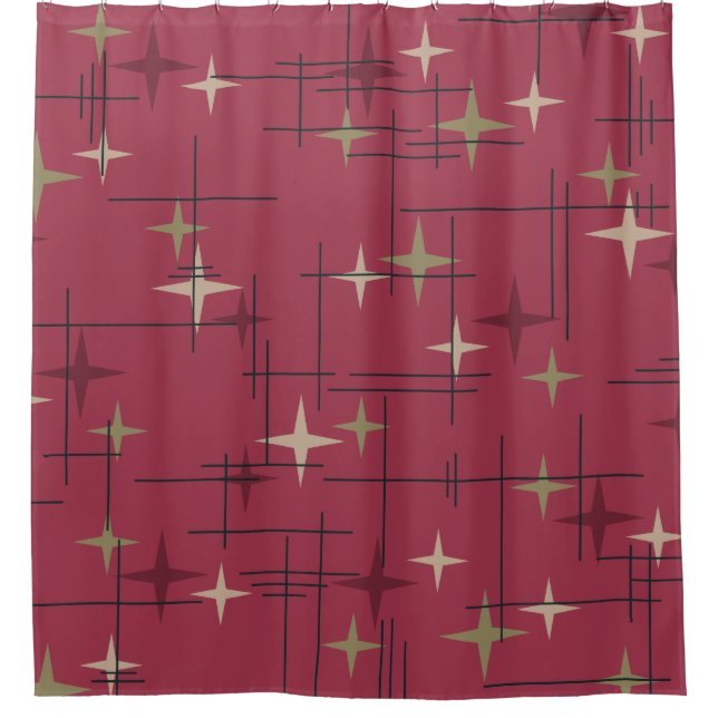 Mid Century Modern Stars Maroon (Front)