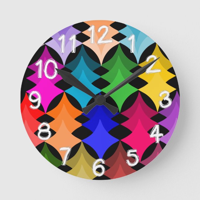 Mid-Century Modern Stars  Round Clock (Front)