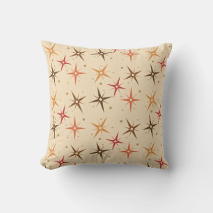 Mid Century Modern Stars Sky Throw Pillow