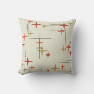 Mid Century Modern Stars Throw Pillow