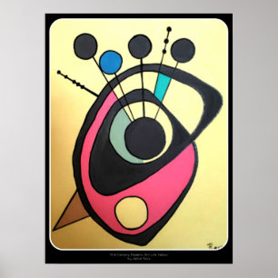 'Mid Century Modern Still Life Yellow' on a Poster
