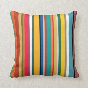 Mid-Century Modern Stripe Throw Pillow