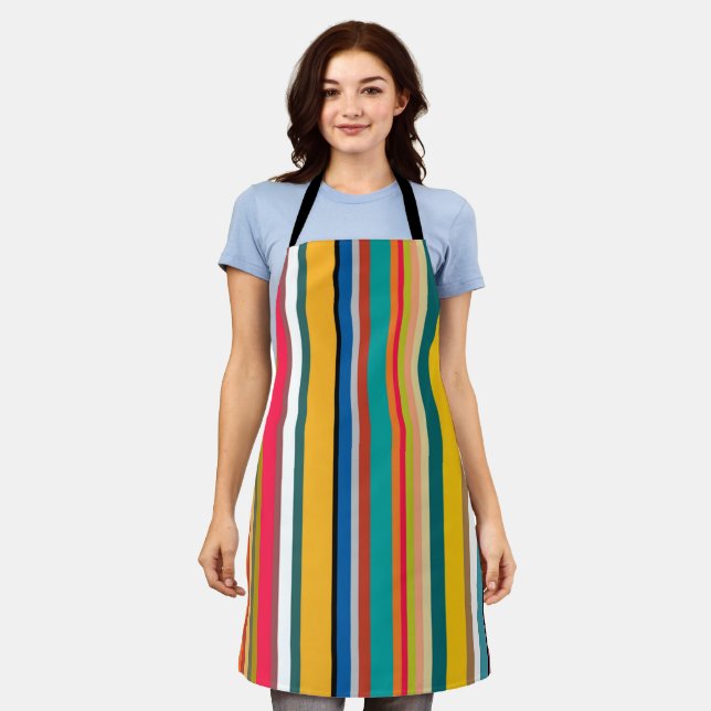 Mid-Century Modern Stripes Apron (Worn)