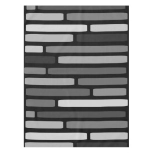 Mid Century Modern Stripes Black Tablecloth