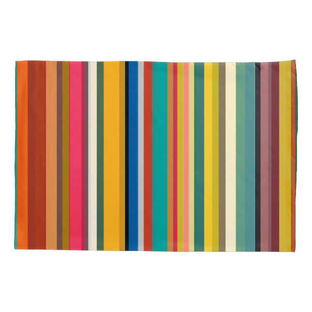 Mid-Century Modern Stripes Pillowcase (Back)