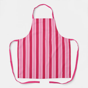 Mid-Century Modern Stripes, Pink and  Burgundy Apron