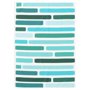 Mid Century Modern Stripes Turquoise Tablecloth