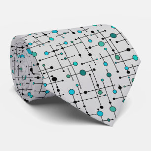 Mid-century modern style Aqua Blue Dot Tie