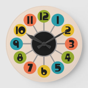 Mid Century Modern Style Large Clock