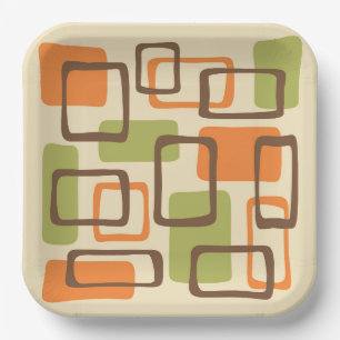 Mid Century Modern Style Paper Plate