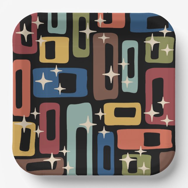 Mid Century Modern Style Paper Plate (Front)