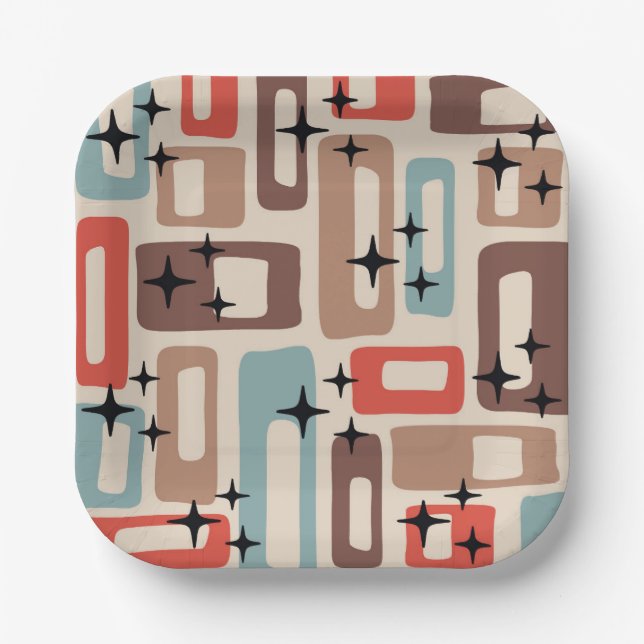 Mid Century Modern Style Paper Plate (Front)