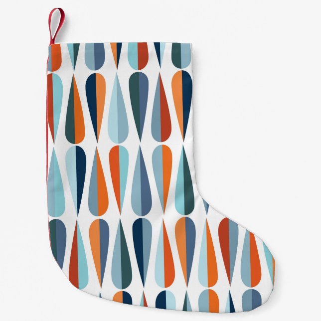 Mid century modern style retro seamless pattern wi small christmas stocking (Front)