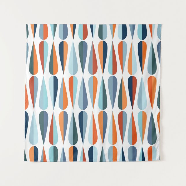 Mid century modern style retro seamless pattern wi tapestry (Front)