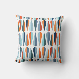 Mid century modern style retro seamless pattern wi throw pillow