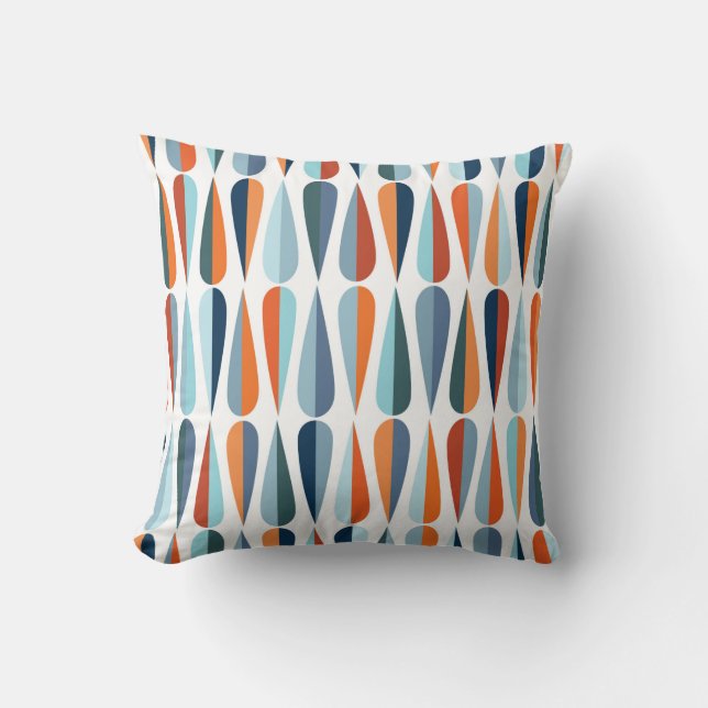 Mid century modern style retro seamless pattern wi throw pillow (Front)