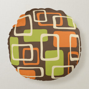 Mid Century Modern Style Round Pillow