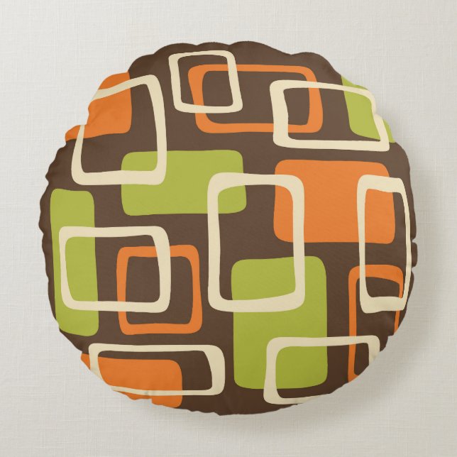 Mid Century Modern Style Round Pillow (Front)