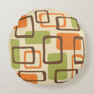 Mid Century Modern Style Round Pillow