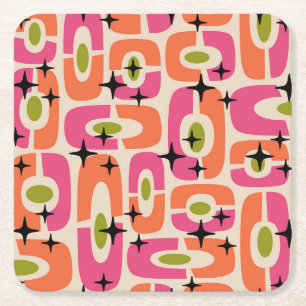 Mid Century Modern Style Square Paper Coaster