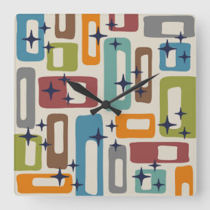 Mid Century Modern Style Square Wall Clock