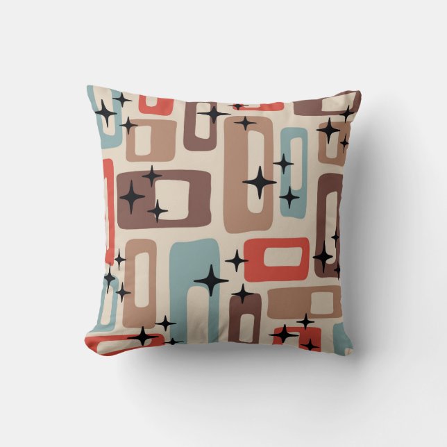 Mid Century Modern Style Throw Pillow (Front)