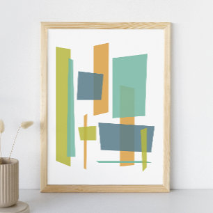 Mid Century Modern Styled Colourful Retro Poster