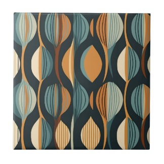 Mid-Century Modern Stylised Geometric Pattern Tile