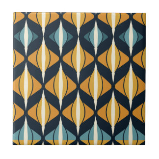 Mid-Century Modern Stylised Geometric Pattern Tile