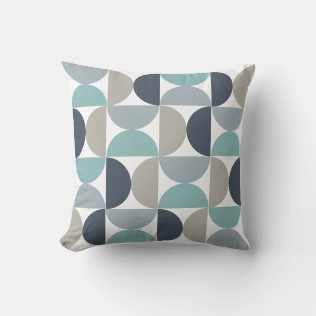Mid-Century Modern Summer Dream Throw Pillow (Front)