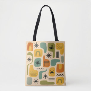 Mid Century Modern Summer Starburst Magic Pattern Tote Bag