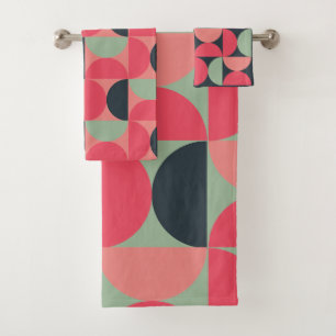 Mid-Century Modern Summer Sunset   Bath Towel Set
