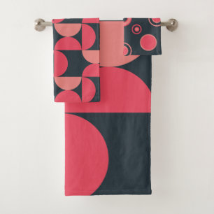 Mid-Century Modern Summer Sunset    Bath Towel Set