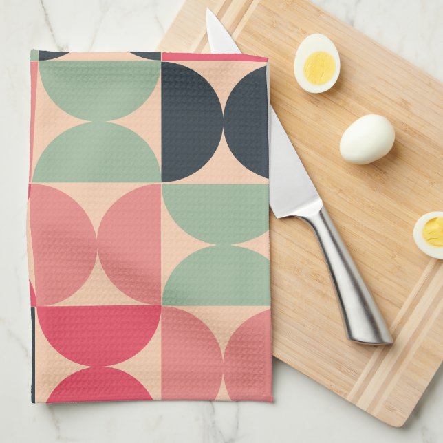 Mid-Century Modern Summer Sunset     Kitchen Towel (Quarter Fold)