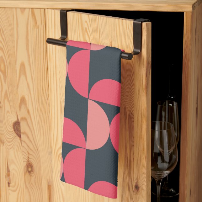 Mid-Century Modern Summer Sunset   Kitchen Towel (Thirds Fold)
