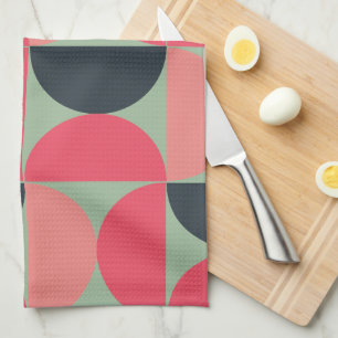 Mid-Century Modern Summer Sunset Kitchen Towel