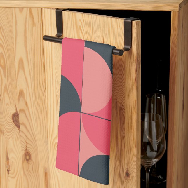 Mid-Century Modern Summer Sunset    Kitchen Towel (Thirds Fold)
